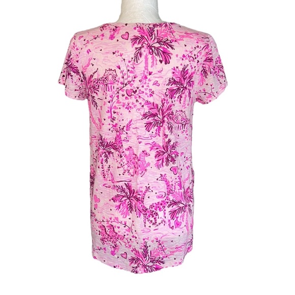 Lilly Pulitzer Etta Pink Blossom Wild About You Short Sleeve Tee - S - Picture 8 of 14